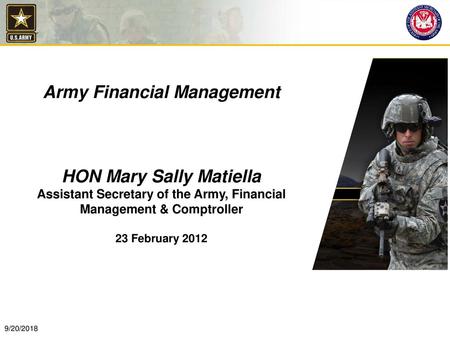 Army Financial Management HON Mary Sally Matiella