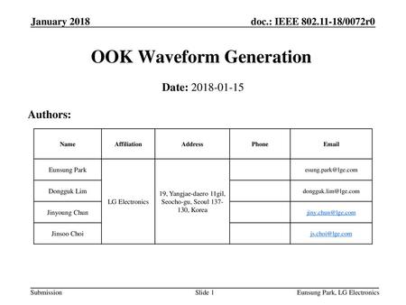 OOK Waveform Generation