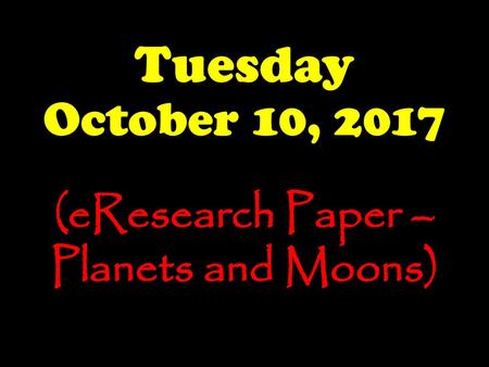 (eResearch Paper – Planets and Moons)