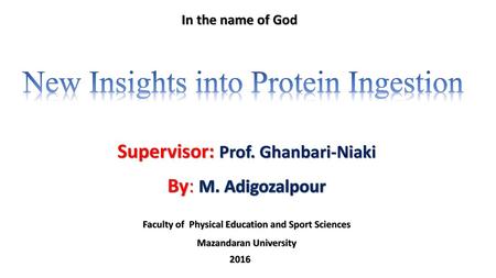 New Insights into Protein Ingestion