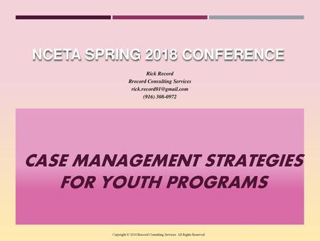Case Management Strategies for Youth Programs