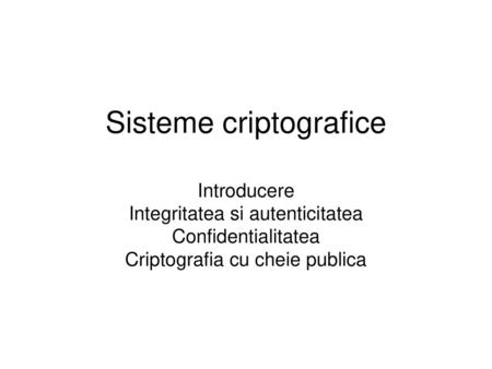 Sisteme criptografice