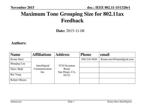 Maximum Tone Grouping Size for ax Feedback