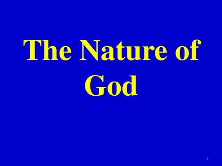 The Nature of God.