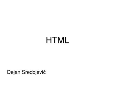 HTML Dejan Sredojević.