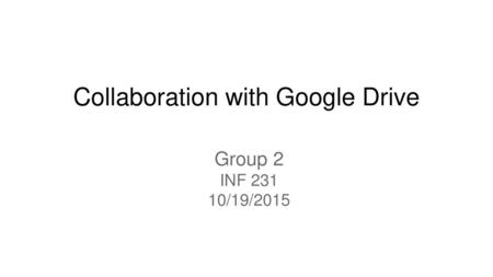 Collaboration with Google Drive
