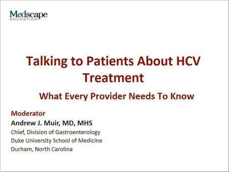 Talking to Patients About HCV Treatment