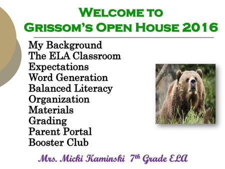 Welcome to Grissom’s Open House 2016