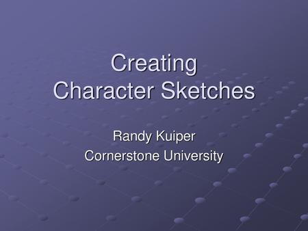 Creating Character Sketches