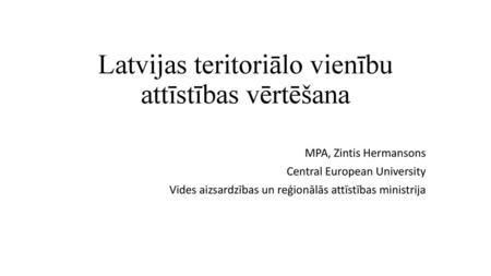 Latvijas teritoriālo vienību attīstības vērtēšana