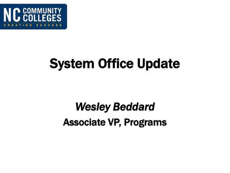 Wesley Beddard Associate VP, Programs