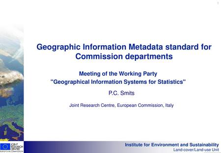 Geographic Information Metadata standard for Commission departments