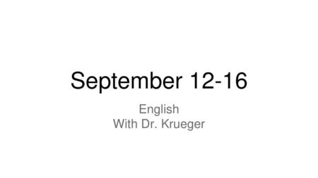 English With Dr. Krueger