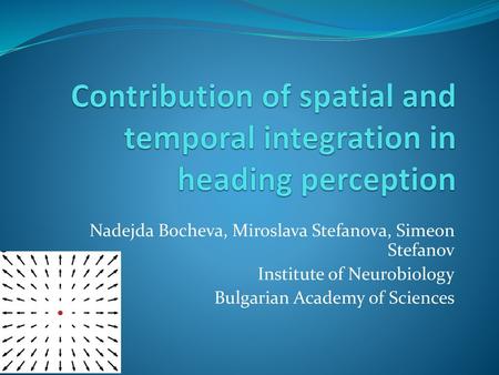 Contribution of spatial and temporal integration in heading perception