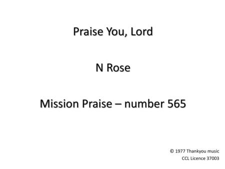 Mission Praise – number 565