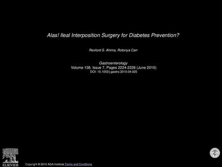 Alas! Ileal Interposition Surgery for Diabetes Prevention?