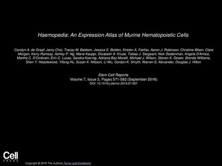 Haemopedia: An Expression Atlas of Murine Hematopoietic Cells