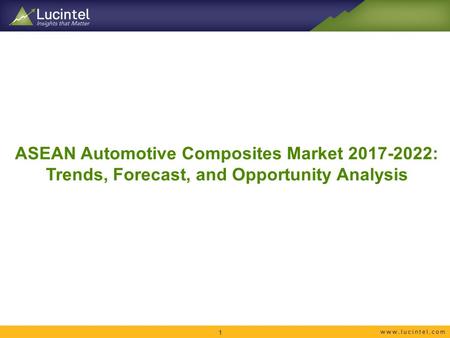 ASEAN Automotive Composites Market : Trends, Forecast, and Opportunity Analysis 1.