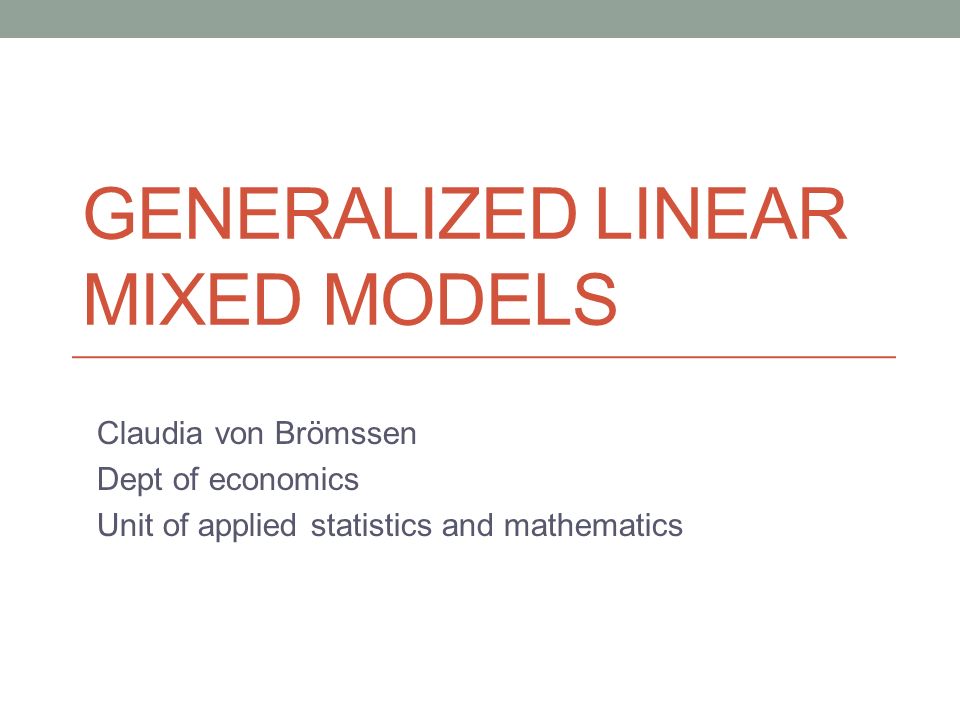 Generalized linear models - video online download