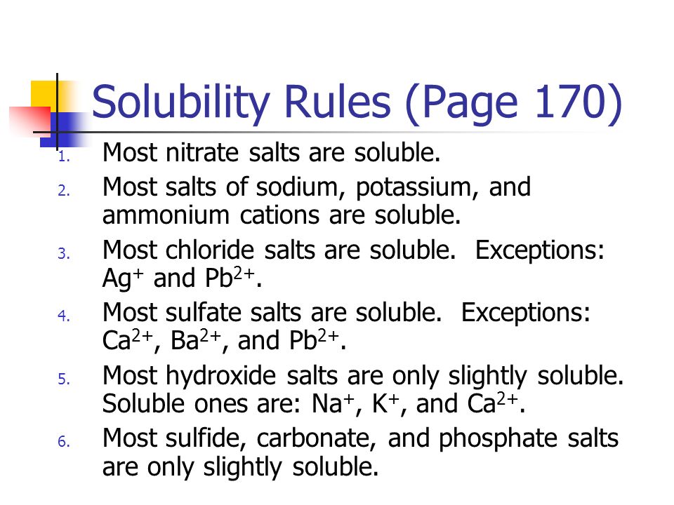 Solubility Rules Page 170 Ppt Video Online Download