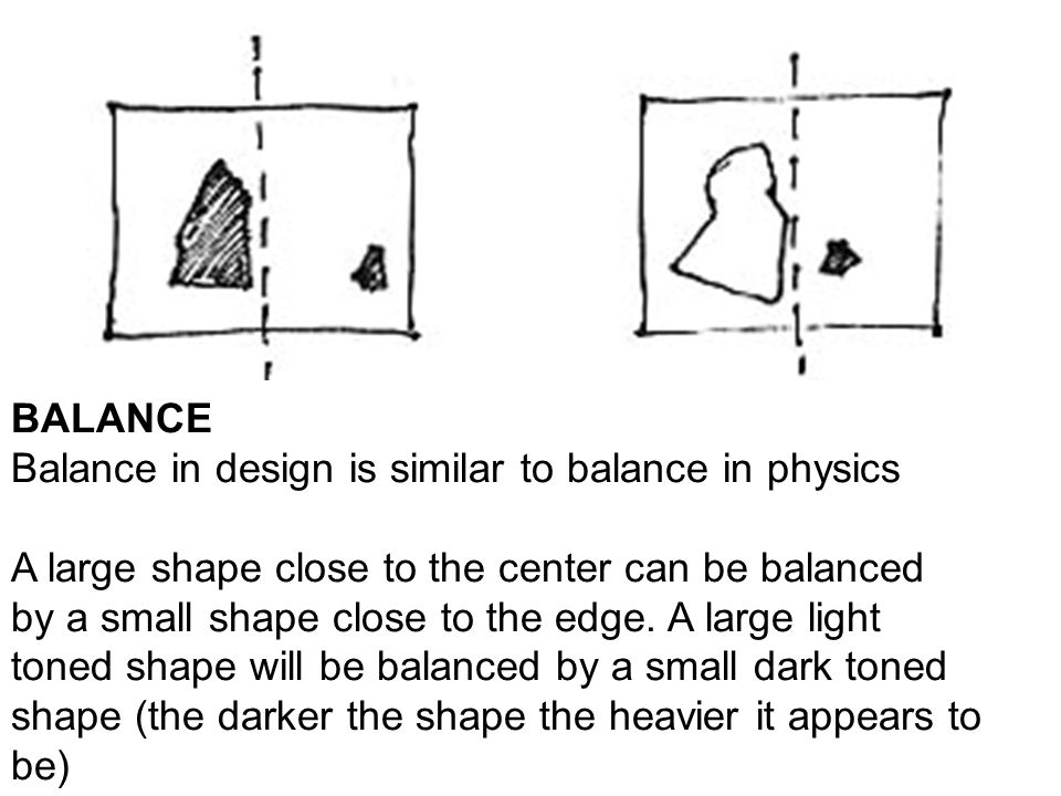 BALANCE Balance in design is similar to balance in physics A large