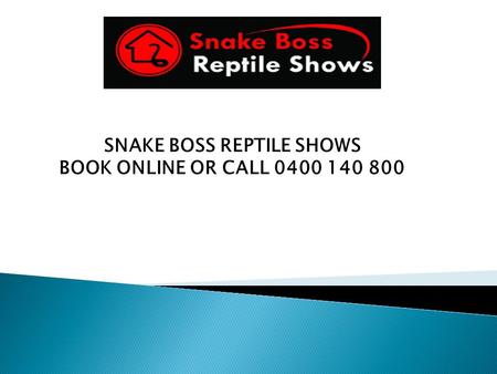 SNAKE BOSS REPTILE SHOWS BOOK ONLINE OR CALL