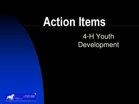 Action Items 4-H Youth Development.