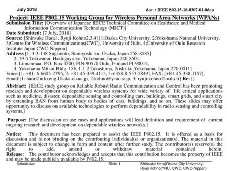 10/13/2018<month year> <month year> doc.: IEEE July 2018