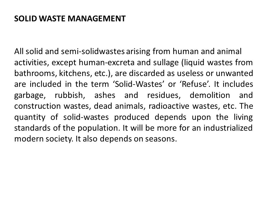 SOLID WASTE MANAGEMENT - ppt download SOLID WASTE MANAGEMENT - ppt download