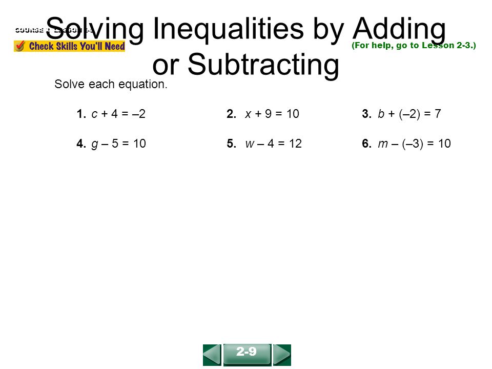 Solving Inequalities By Adding Or Subtracting Ppt Video Online Download