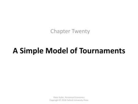 A Simple Model of Tournaments