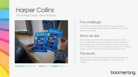 Harper Collins The challenge What we did The results