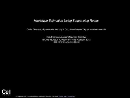 Haplotype Estimation Using Sequencing Reads
