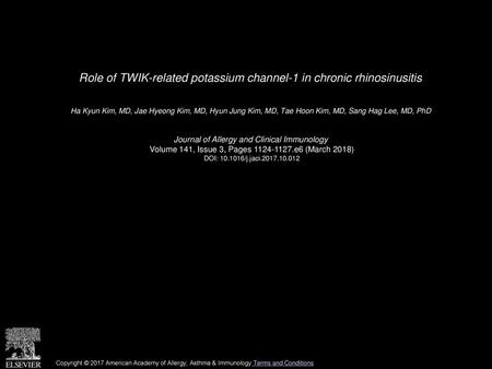 Role of TWIK-related potassium channel-1 in chronic rhinosinusitis