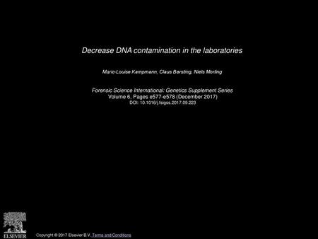 Decrease DNA contamination in the laboratories