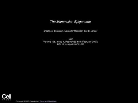 The Mammalian Epigenome