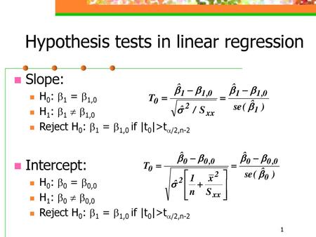 Hypothesis tests in linear regression