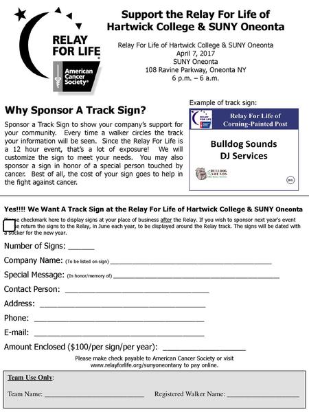 Order Form Relay For Life Luminaria North Worcester County Ppt Download
