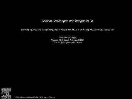 Clinical Challenges and Images in GI