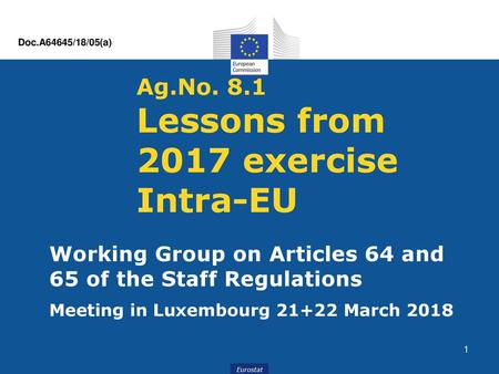 Ag.No. 8.1 Lessons from 2017 exercise Intra-EU