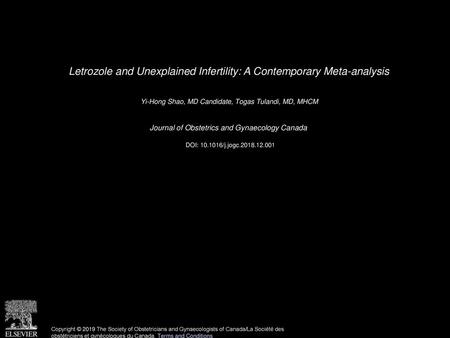 Letrozole and Unexplained Infertility: A Contemporary Meta-analysis