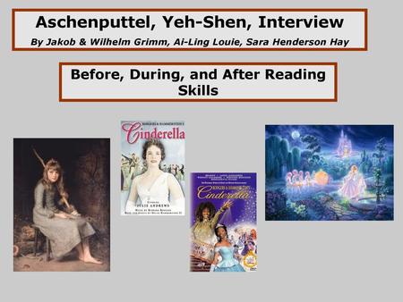 Aschenputtel, Yeh-Shen, Interview