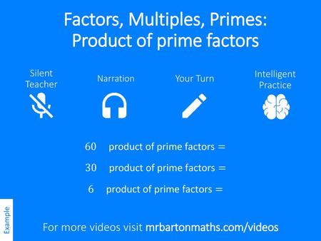 Factors, Multiples, Primes: Product of prime factors