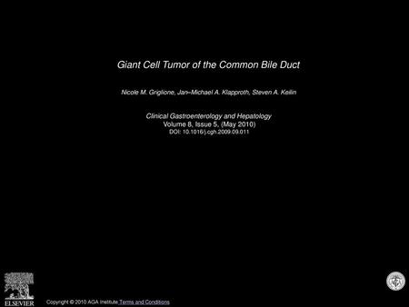 Giant Cell Tumor of the Common Bile Duct