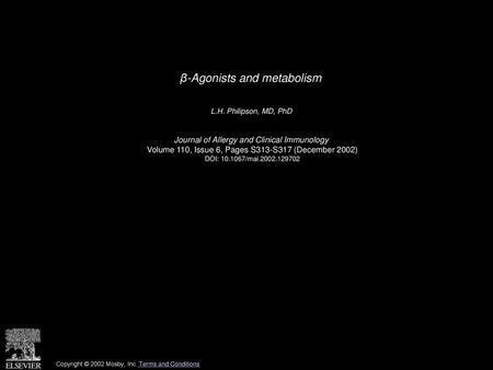 β-Agonists and metabolism