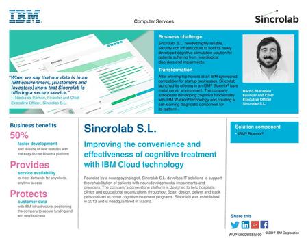 Sincrolab S.L. 50% Provides Protects