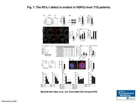 Fig. 7. The PD-L1 defect is evident in HSPCs from T1D patients.
