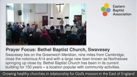 Prayer Focus: Bethel Baptist Church, Swavesey