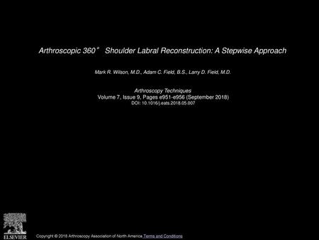 Arthroscopic 360° Shoulder Labral Reconstruction: A Stepwise Approach