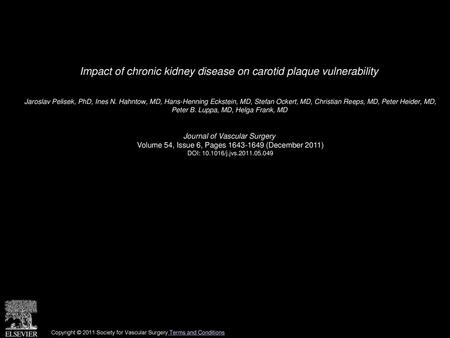 Impact of chronic kidney disease on carotid plaque vulnerability